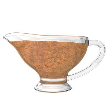 XANADU Set of 2 Gravy Boat | Dripless Spout, Ergonomic Handle | 7.5 OZ for Sauces, Gravy, Dressings, Milk