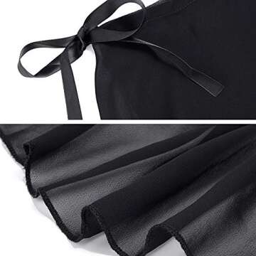 Stelle Girls Women Ballet Skirt Dance Wrap Skirt Chiffon Toddler Ballet Skirts (Women,Black (Ad Tie) S)