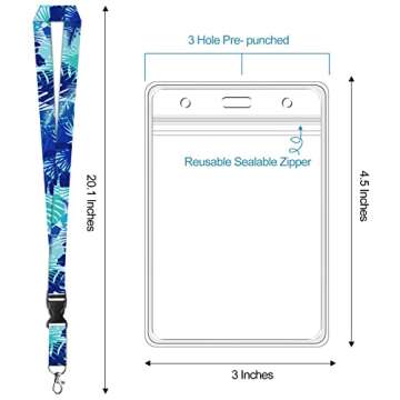 Cruise Lanyards, 3 Pack Waterproof Cruise Lanyard with Detachable Buckle and ID Holder, Key Card Detachable Badge & Waterproof Ship Card Holders