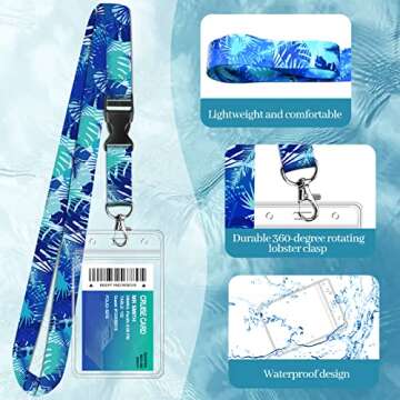 Cruise Lanyards, 3 Pack Waterproof Cruise Lanyard with Detachable Buckle and ID Holder, Key Card Detachable Badge & Waterproof Ship Card Holders