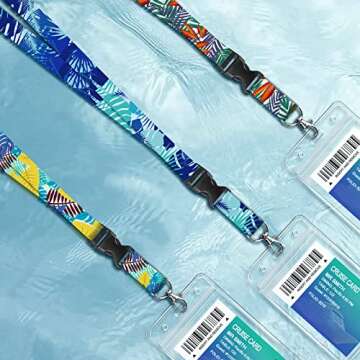 Cruise Lanyards, 3 Pack Waterproof Cruise Lanyard with Detachable Buckle and ID Holder, Key Card Detachable Badge & Waterproof Ship Card Holders