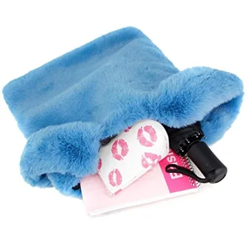 Chic Teal Faux Fur Slouchy Tote Bag for Everyday Elegance