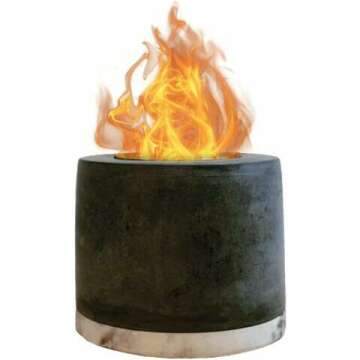 Roundfire Concrete Tabletop Fire Pit for Indoor & Garden