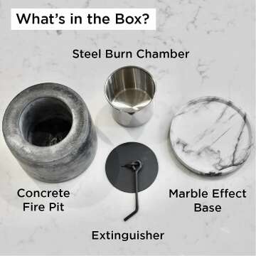 Roundfire Concrete Tabletop Fire Pit for Indoor & Garden