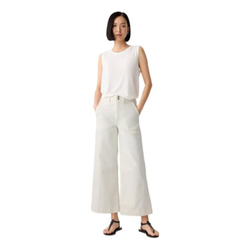 GAP Womens High Rise Wide Leg Jeans Vintage White 25 REG