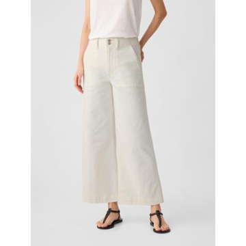 GAP High Rise Wide Leg Jeans in Vintage White for Women