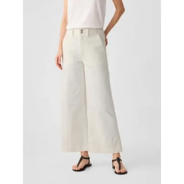 GAP High Rise Wide Leg Jeans in Vintage White for Women