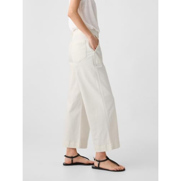 GAP High Rise Wide Leg Jeans in Vintage White for Women