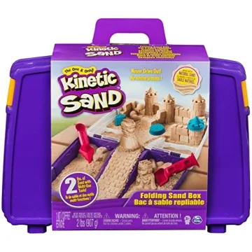 Kinetic Sand Play Set: 2lbs Sand with Molds, Tools & Folding Box for Kids 3+