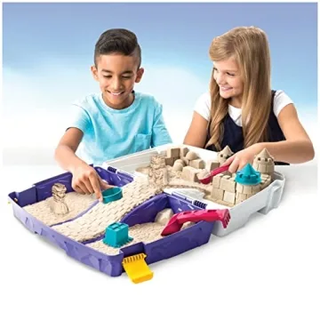 Kinetic Sand Play Set with Molds Tools Folding Box Kids