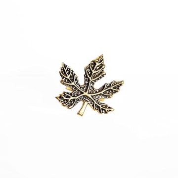 Alpha Living Home Harvest Fall Leaf Napkin Rings Assorted - Set of 12 for Christmas, Dinner Parties, Weddings, Thanksgiving, or Everyday Daily Use Table Decor Accessories - Antique Gold