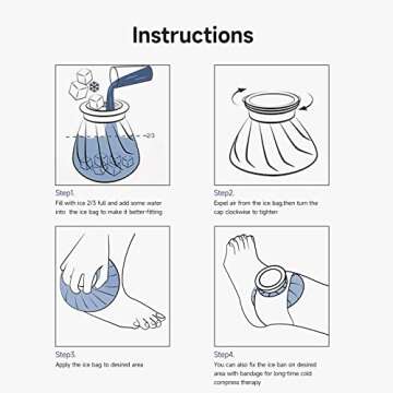 BICAREE Ice Pack for Injuries Reusable, Ice Bags Hot Water Bag for Hot & Cold Therapy and Pain Relief with Cover, No-Leak Elastic Breathable Ice Bag, Size 9"