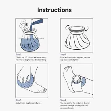 BICAREE Ice Pack for Injuries Reusable, Ice Bags Hot Water Bag for Hot & Cold Therapy and Pain Relief with Cover, No-Leak Elastic Breathable Ice Bag, Size 9"