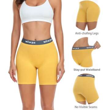 wirarpa Women's Boxer Briefs Cotton Underwear Anti Chafing Boy Shorts Panties 5.5" Inseam 4 Pack Mul...