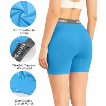 wirarpa Women's Boxer Briefs Cotton Underwear Anti Chafing Boy Shorts Panties 5.5" Inseam 4 Pack Multicolor Large