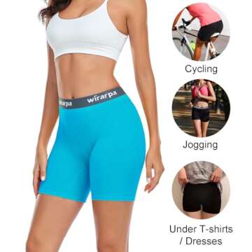 wirarpa Women's Boxer Briefs Cotton Underwear Anti Chafing Boy Shorts Panties 5.5" Inseam 4 Pack Multicolor Large