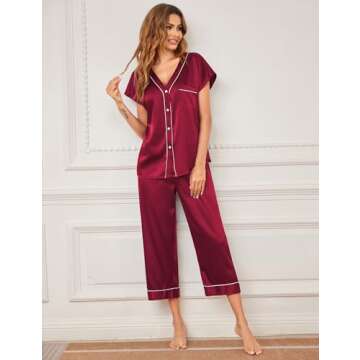 Ekouaer Satin Pajama Set for Women - Soft & Stylish