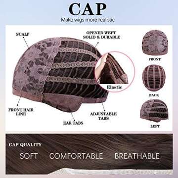 JOOLER Pink Wigs For Women Wig Ombre Long Natural Hair Color Middle Part 24 Inch Heat Resistant (PINK)…