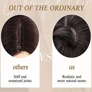 JOOLER Pink Wigs For Women Wig Ombre Long Natural Hair Color Middle Part 24 Inch Heat Resistant (PINK)…