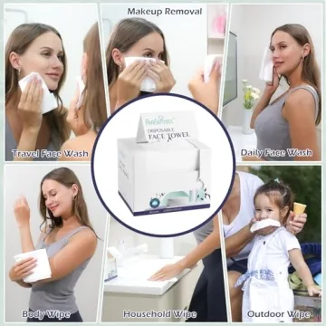 PureSoftness Cotton Face Towels, Biodegradable & Soft
