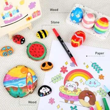 Dual Tip 72 Colors Acrylic Paint Markers for Crafts and Art