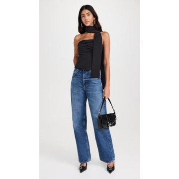 4th & Reckless Women's Gemma Corset Top Black Pleated Elegance