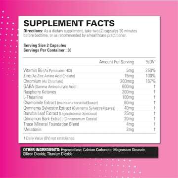 EHP Labs OxyRem for Women - Thermogenic Night Time Shredder & Natural Sleep Aid Supplement with Melatonin 5g | L Theanine Supplement for Stress Relief - Natural Sleep Aids for Adults (60 Capsules)