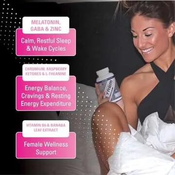 EHP Labs OxyRem for Women - Thermogenic Night Time Shredder & Natural Sleep Aid Supplement with Melatonin 5g | L Theanine Supplement for Stress Relief - Natural Sleep Aids for Adults (60 Capsules)