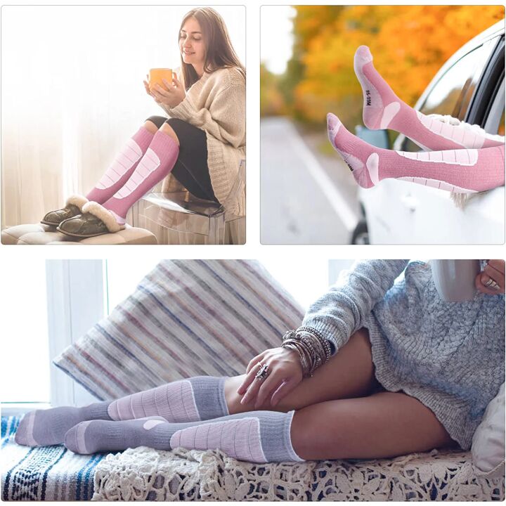 Merino Wool Ski Socks for Winter Sports & Hunting