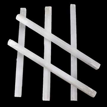 DANCING BEAR Selenite Crystal Stick (10"-12" Long), Large Raw Rough Wand Clearing Energy, Powerful C...