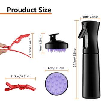 Hair Brush Set, 10 Pcs Detangling Brush Set for Curly Hair, Black Natural Hair and All Kinds of Hairs, Detangling Comb set for Women Men Styling, for Wet or Dry Hair, with Wide Tooth Detangling Comb