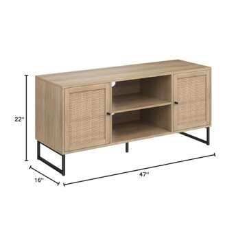Nathan James 74101 Mina Modern TV Stand, Entertainment Cabinet, Media Console with Storage Doors for...