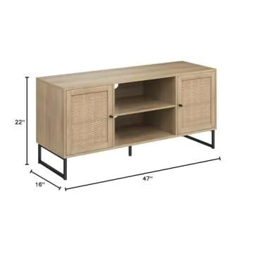 Nathan James 74101 Mina Modern TV Stand, Entertainment Cabinet, Media Console with Storage Doors for...
