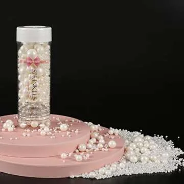 Kasvan White Pearl Sugar Sprinkles for Cake & Cookie Decorating