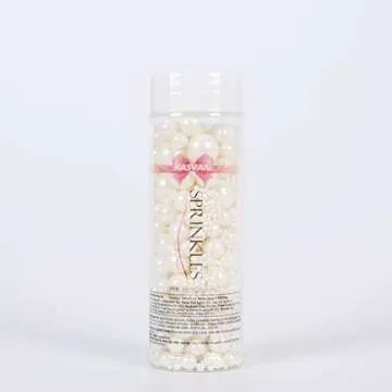 Kasvan White Pearl Sugar Sprinkles for Cake & Cookie Decorating