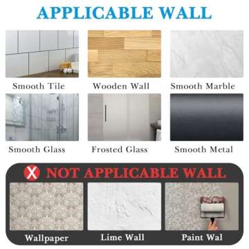 Linkidea Wallmount Toothbrush Holder with Cover for Shower, RV Cabinet Organizer, Plastic Self Adhesive 6 Slots Tooth Brush Hanger Compatible with Oral-B CrossAction, Colgate Extra Clean