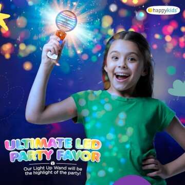 Happy Kids LED Magic Orb Wand Toy - Color Changing Star Globe - Spinning Fun - Great Sensory Toy for Kids with Batteries and Strap