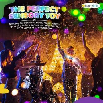 Happy Kids LED Magic Orb Wand Toy - Color Changing Star Globe - Spinning Fun - Great Sensory Toy for Kids with Batteries and Strap