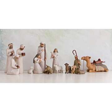 Willow Tree The Three Wisemen, Follow a Star to Find the Light of the World, Set of Walking, Bowing, Kneeling Figures Carrying Gifts for Holy Family, Sculpted Hand-Painted Figures for Classic Nativity