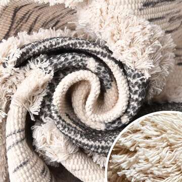 Boho 2x3ft Tufted Cotton Bathroom Rug