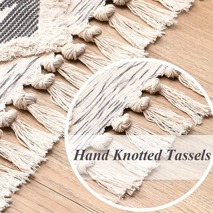 Boho 2x3ft Tufted Cotton Bathroom Rug