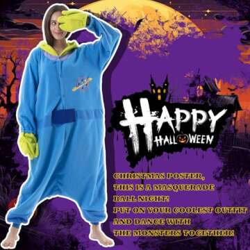 Beauty Shine Unisex Adult Onesie One Piece Pajamas Cosplay Cartoon Costume Halloween Christmas Sleep...