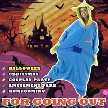 Beauty Shine Unisex Adult Onesie One Piece Pajamas Cosplay Cartoon Costume Halloween Christmas Sleepwear Jumpsuit Plush Homewear(Aliens, Medium)
