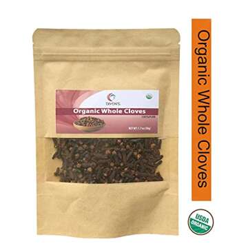 Organic Whole Cloves 1.7 oz, (stand up resealable pouch)