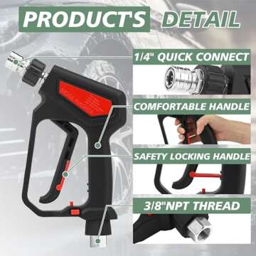 RIDGE WASHER Pressure Washer Gun 5000 PSI for Powerful Cleaning