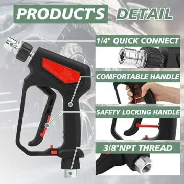 RIDGE WASHER Pressure Washer Gun 5000 PSI for Powerful Cleaning