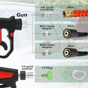 RIDGE WASHER Pressure Washer Gun 5000 PSI for Powerful Cleaning