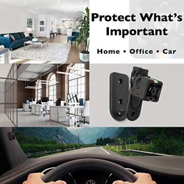Hidden Spy Camera | SD Card Included | Mini Portable Wireless Security Dashcam Motion Detection Indoor & Outdoor Surveillance - Home Office - Car Video Recorder 1080p Night Vision - Small Drone