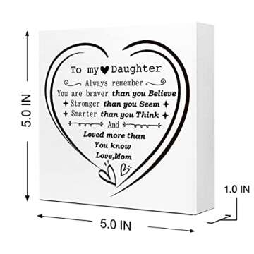 Heartfelt Wooden Plaque Sign Gift for Daughter | Remember You Are Braver