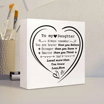 Daughter Gift From Mom - Inspirational Wood Plaque Decor